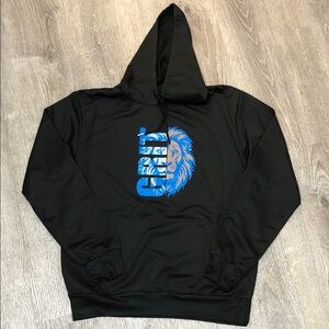 Detroit Lions Black Hoodie with Blue Lion Graphic